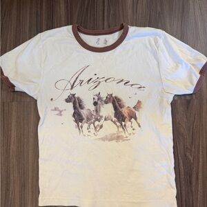 Organic Cotton Arizona Graphic T-Shirt with Horses